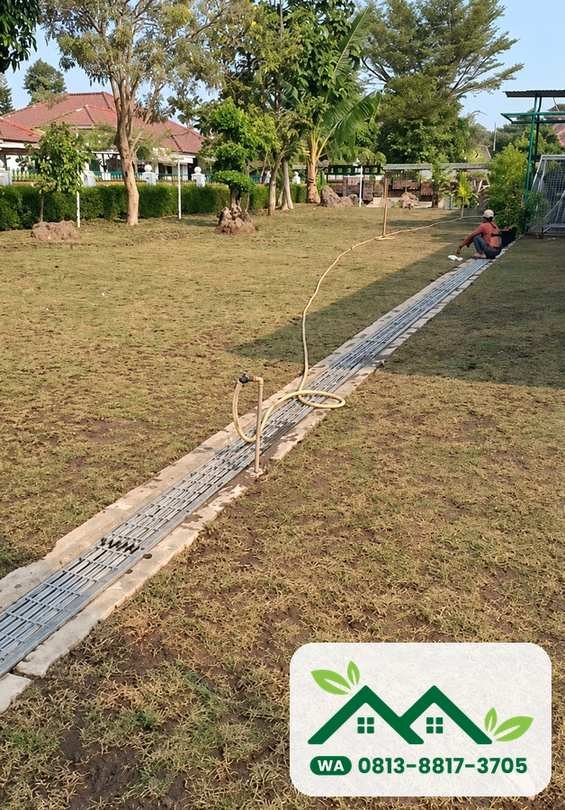 Taman rumput jepang yang sudah terpasang