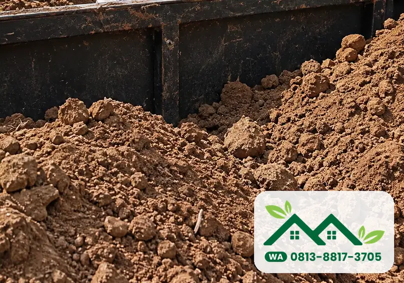 Tanah humus gembur di bak truk